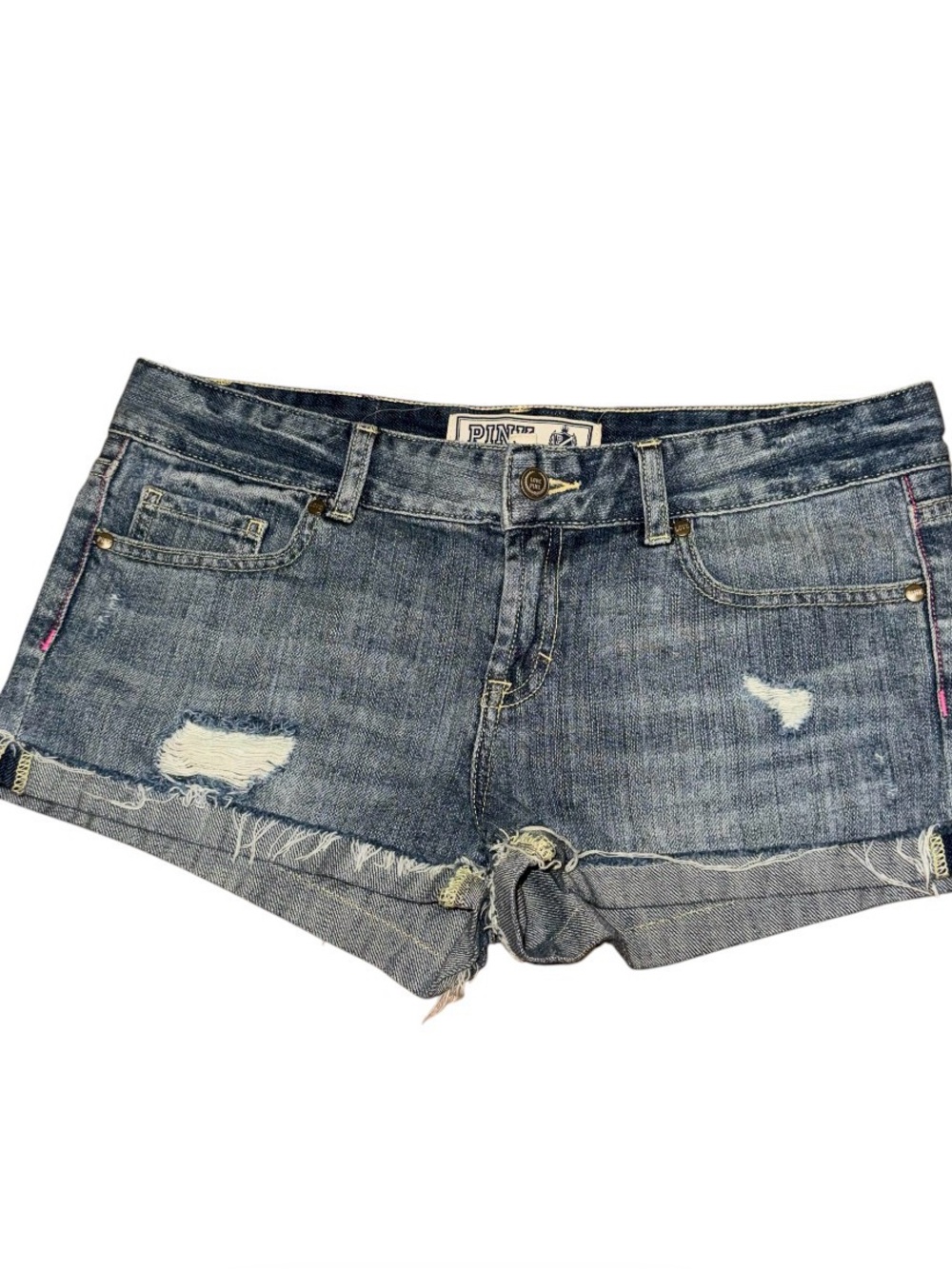 Y2K distressed jean shorts